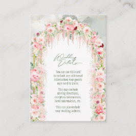 Rustikale pastellgrüne, rosafarbene Blumenarche -  Begleitkarte