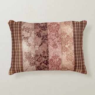 Rustikale Patchwork-Karo- und Blumen-Damaskus-Must Dekokissen