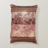 Rustikale Patchwork-Karo- und Blumen-Damaskus-Must Dekokissen (Rückseite(Vertikal))