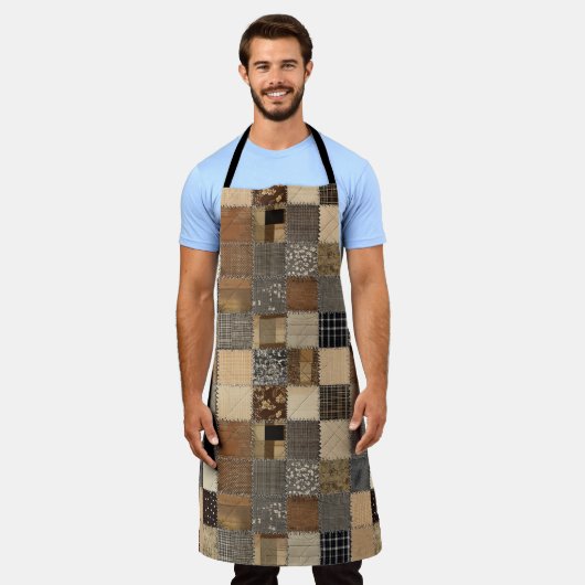 Rustikale Patchwork-Multimedia-Schürze Schürze (Getragen)