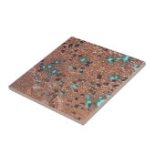 Rustikale Patina Kupfer mit Türkis Fliese (Seite)