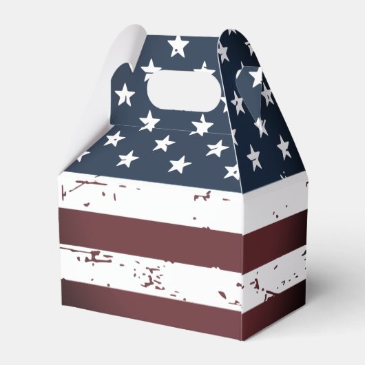 Rustikale Patriotische amerikanische Flagge USA St Geschenkschachtel (Rückseite)