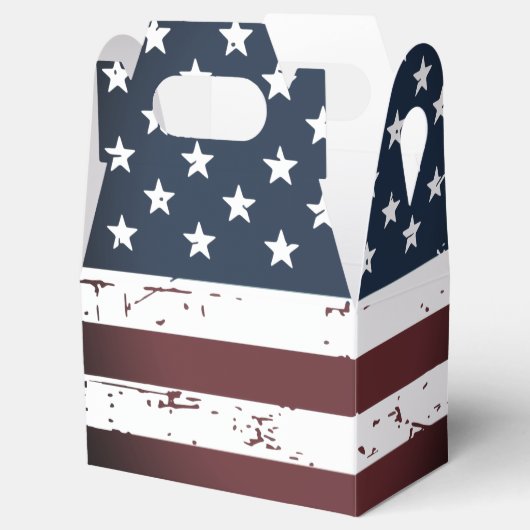 Rustikale Patriotische amerikanische Flagge USA St Geschenkschachtel (Geöffnet)