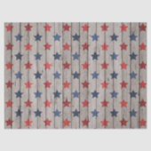 Rustikale Patriotische Imitate Holzsterne Party Ge Seidenpapier (Vorderseite)