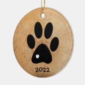 Rustikale Paw Print Custom Keramik Ornament (Links)