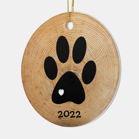 Rustikale Paw Print Custom Keramik Ornament (Links)