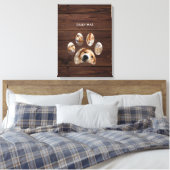 Rustikale Paw Print Custom Pet Foto Collage Leinwanddruck (Insitu (Schlafzimmer))