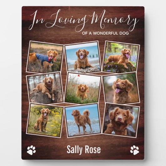 Rustikale Paw-Prints in einem Gedächtnisgedächtnis Fotoplatte (Vorderseite)