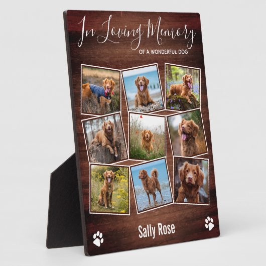 Rustikale Paw-Prints in einem Gedächtnisgedächtnis Fotoplatte (Seite)