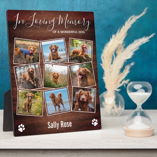 Rustikale Paw-Prints in einem Gedächtnisgedächtnis Fotoplatte (Seite)