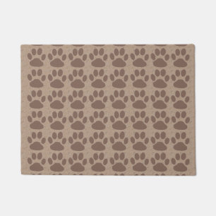 Rustikale Paws Paw Print Pattern Brown Fußmatte