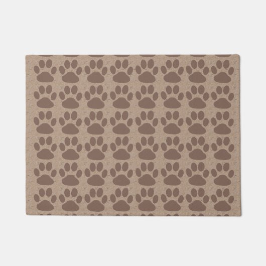 Rustikale Paws Paw Print Pattern Brown Fußmatte (Vorderseite)