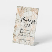 Rustikale Peach Blume Mimosa Brautparty Sockelschild (Vorderseite)