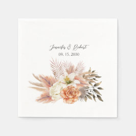 Rustikale Peach floral Wedding Napkins Serviette