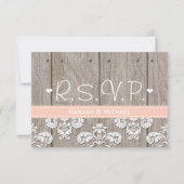 Rustikale Peach Hydrangea Wedding RSVP Response Ca (Vorderseite)