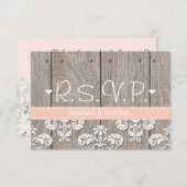 Rustikale Peach Hydrangea Wedding RSVP Response Ca (Vorne/Hinten)