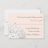 Rustikale Peach Hydrangea Wedding RSVP Response Ca Karte (Rückseite)