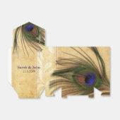Rustikale Peacock Feather-Gastgeschenk Hochzeit Geschenkschachtel (Ungefaltet)