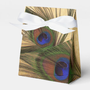 Rustikale Peacock Feather-Gastgeschenk Hochzeit Geschenkschachtel