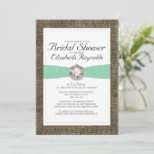 Rustikale Pearl Bridal Dusche Einladungen (Stehend Vorderseite)