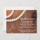 Rustikale Pearls Country-Hochzeit retten Datum Magneteinladung (Vorderseite)