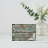 Rustikale Pearls & Lace Wedding RSVP Card Begleitkarte (Stehend Vorderseite)