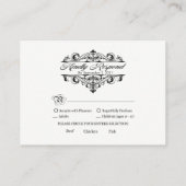 Rustikale Pearls & Lace Wedding RSVP Card Begleitkarte (Rückseite)