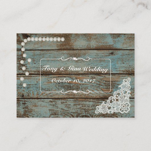 Rustikale Pearls & Lace Wedding RSVP Card Begleitkarte (Vorderseite)