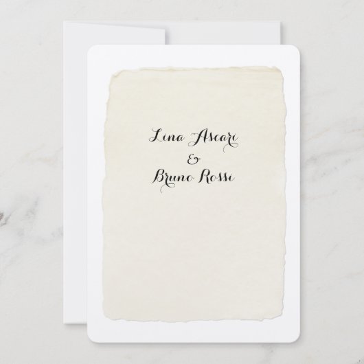 Rustikale Pen & Ink Script Einladung zur Hochzeit (Rückseite)