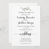 Rustikale Pen & Tinte Kalligrafie Hochzeit Einladung (Vorne/Hinten)