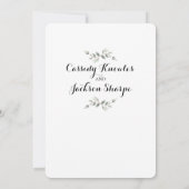 Rustikale Pen & Tinte Kalligrafie Hochzeit Einladung (Rückseite)