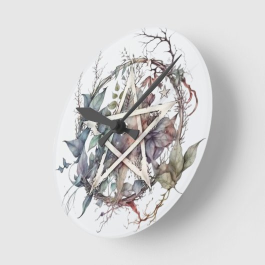 Rustikale Pentagramm-Uhr Runde Wanduhr (Winkel)