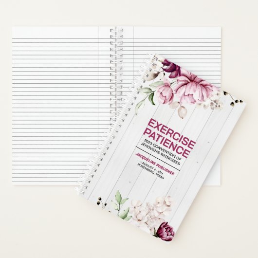 Rustikale Peonies Blumenübungen Notizblock (Innen)