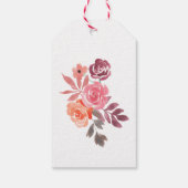 Rustikale Peonies Elegantes Script-Brautparty Geschenkanhänger (Rückseite)