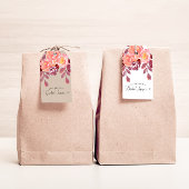 Rustikale Peonies Elegantes Script-Brautparty Geschenkanhänger