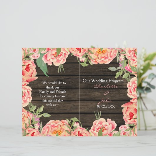 Rustikale Peony Barn Wood Wedding (Stehend Vorderseite)
