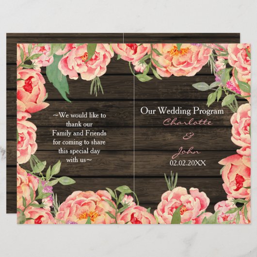 Rustikale Peony Barn Wood Wedding (Vorne/Hinten)