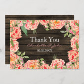 Rustikale Peony Barn Wood Wedding Einladung (Vorne/Hinten)