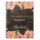 Rustikale Peony Barn Wood Wedding Notizblock (Vorderseite)