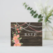Rustikale Peony Barn Wood Wedding Postkarte (Stehend Vorderseite)