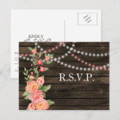 Rustikale Peony Barn Wood Wedding Postkarte (Vorne/Hinten)
