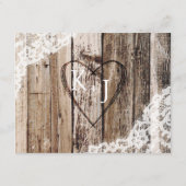 Rustikale Peony Floral Wood Lace Unterkunft Karte (Rückseite)