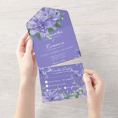 Rustikale Peri-Blume & Butterfly Lila Abendessen All In One Einladung (Abreißen)