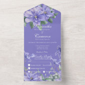 Rustikale Peri-Blume & Butterfly Lila Abendessen All In One Einladung (Innen Boden)