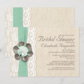 Rustikale Perlen Bridal Dusche Einladungen (Vorne/Hinten)