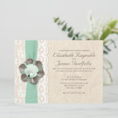 Rustikale Perlen, die Einladungen Wedding sind (Stehend Vorderseite)