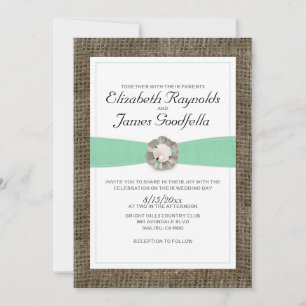 Rustikale Perlen-Hochzeitseinladungen Einladung
