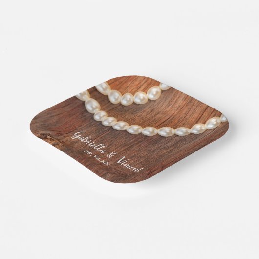 Rustikale Perlen und Braunwaldlandschaften Pappteller (Gewinkelt)