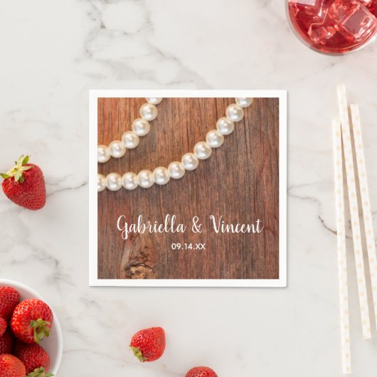 Rustikale Perlen und Braunwaldlandschaften Serviette (Beispiel)