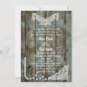 Rustikale Perlen und Hochzeitsfeiern Einladung (Vorderseite)